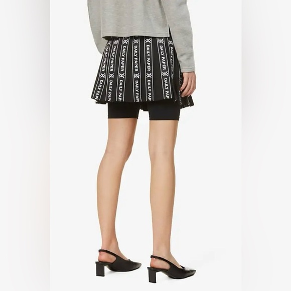 DAILY PAPER Étape Pleated High-Waist Woven Mini Skirt Sz M - Picture 5 of 9